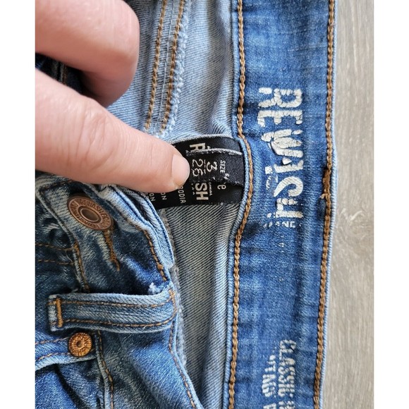 American Original Rewash #bemore Distressed Blue Jeans Size 3/26 - Picture 10 of 11